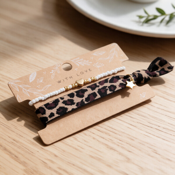 With Love Armband-Set: Wilder Leo-Look trifft auf zarte Eleganz