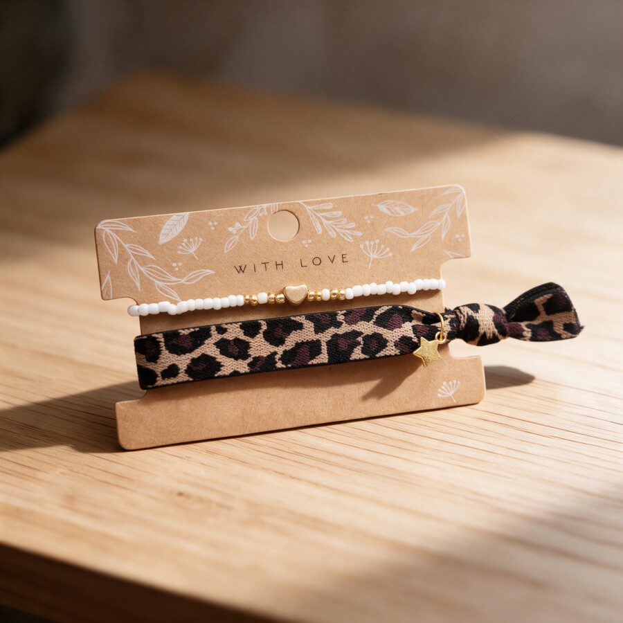 With Love Armband-Set: Wilder Leo-Look trifft auf zarte Eleganz