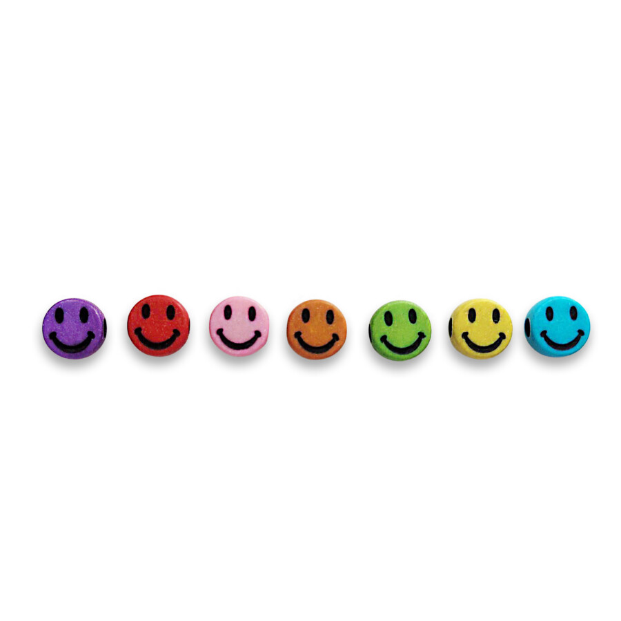 Elastisches Leo Armband mit dem Smiley Anhänger im Ibiza Style - in 7 Farben erhältlich
