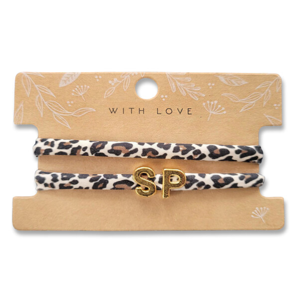 Elastisches Leo Armband mit deinem goldenen Wunschbuchstaben im Ibiza Style. – Bild 12