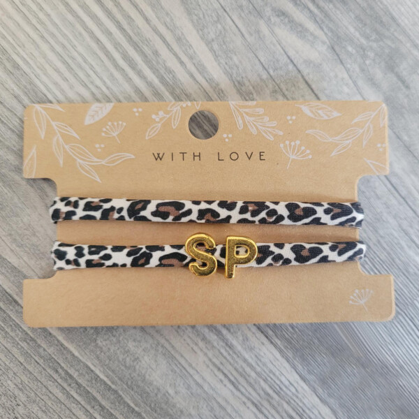 Elastisches Leo Armband mit deinem goldenen Wunschbuchstaben im Ibiza Style. – Bild 9